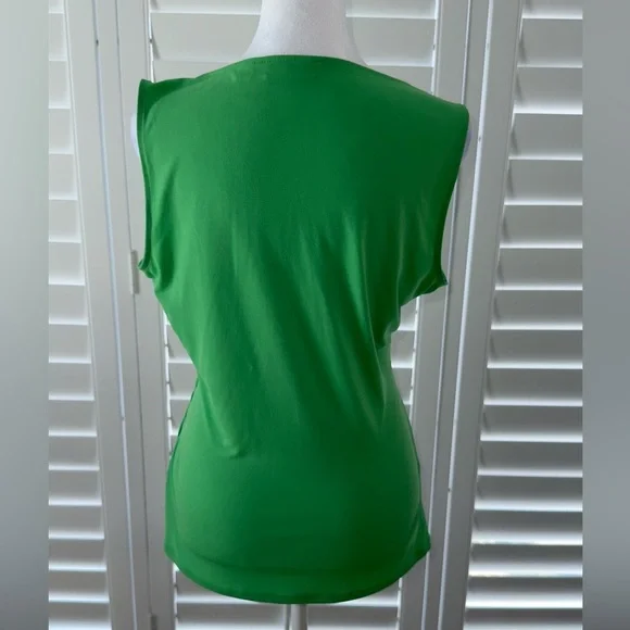 New York & Company Emerald Green Sleeveless Ruched Top Size Small - Picture 5 of 9